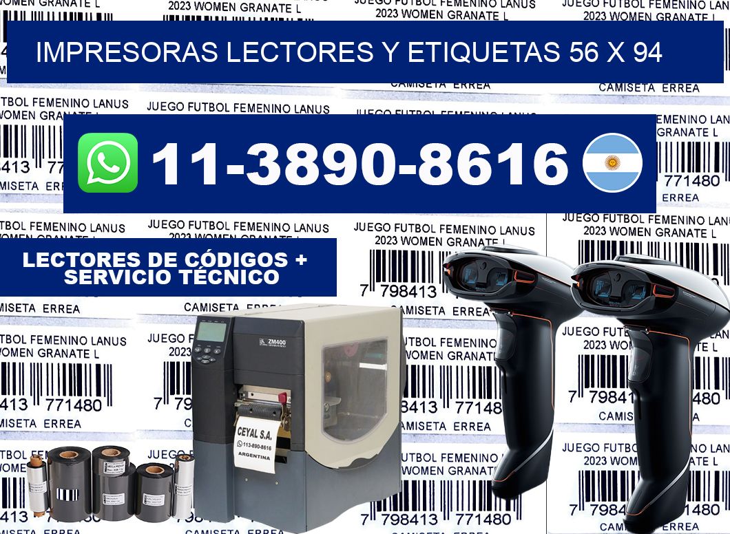 impresoras lectores y etiquetas 56 x 94