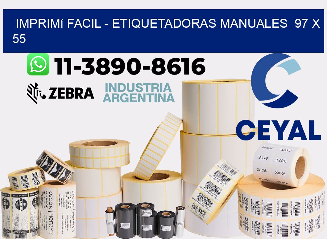 imprimí facil - Etiquetadoras Manuales 97 x 55