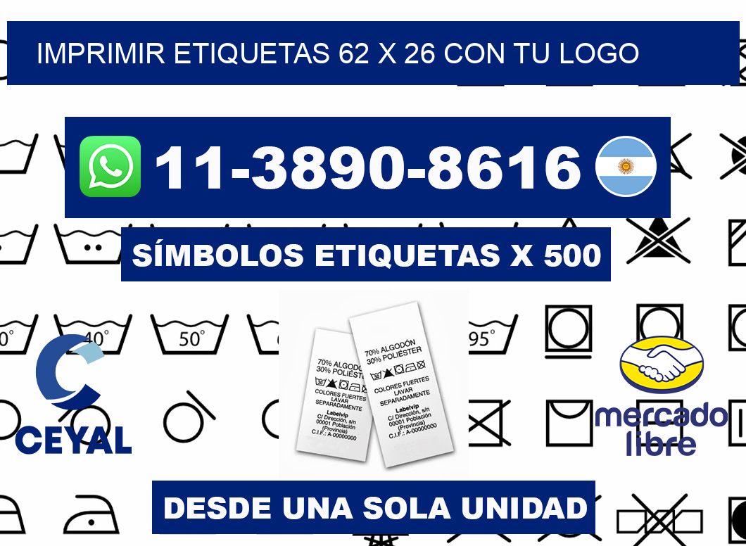 imprimir etiquetas 62 x 26 con tu logo
