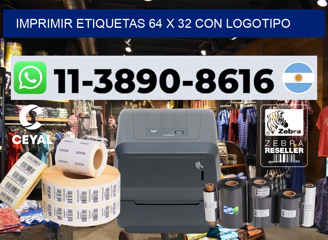imprimir etiquetas 64 x 32 con logotipo