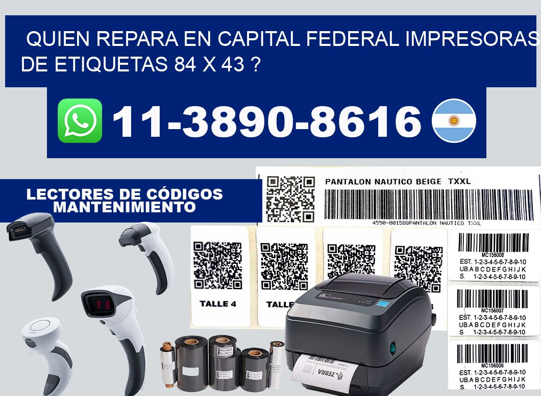 quien repara en capital federal impresoras de etiquetas 84 x 43 ?