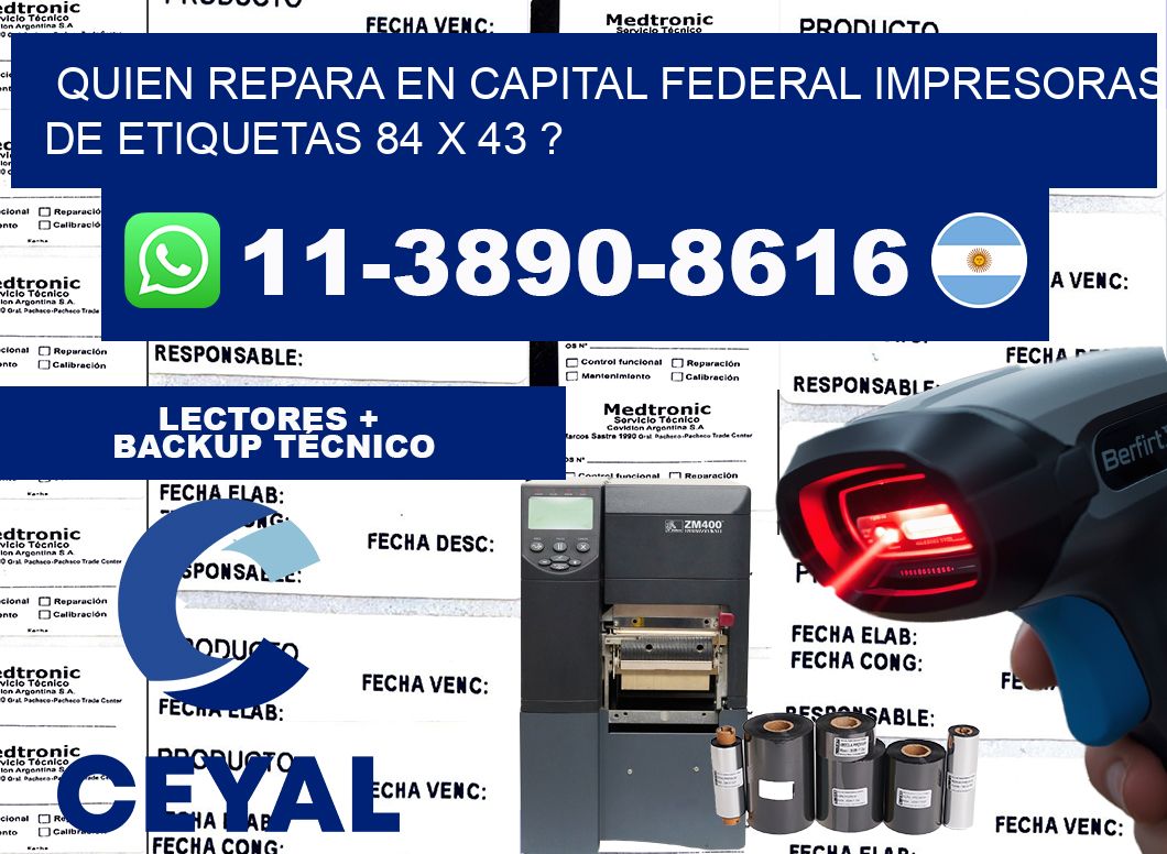 quien repara en capital federal impresoras de etiquetas 84 x 43 ?