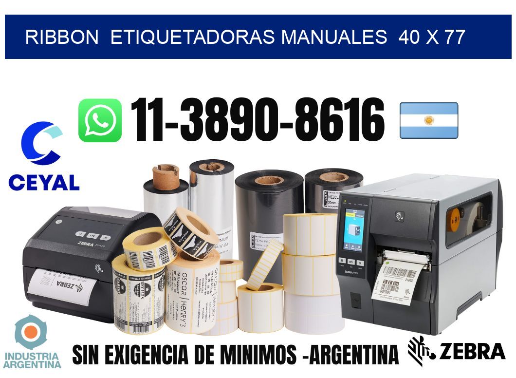 ribbon Etiquetadoras Manuales 40 x 77