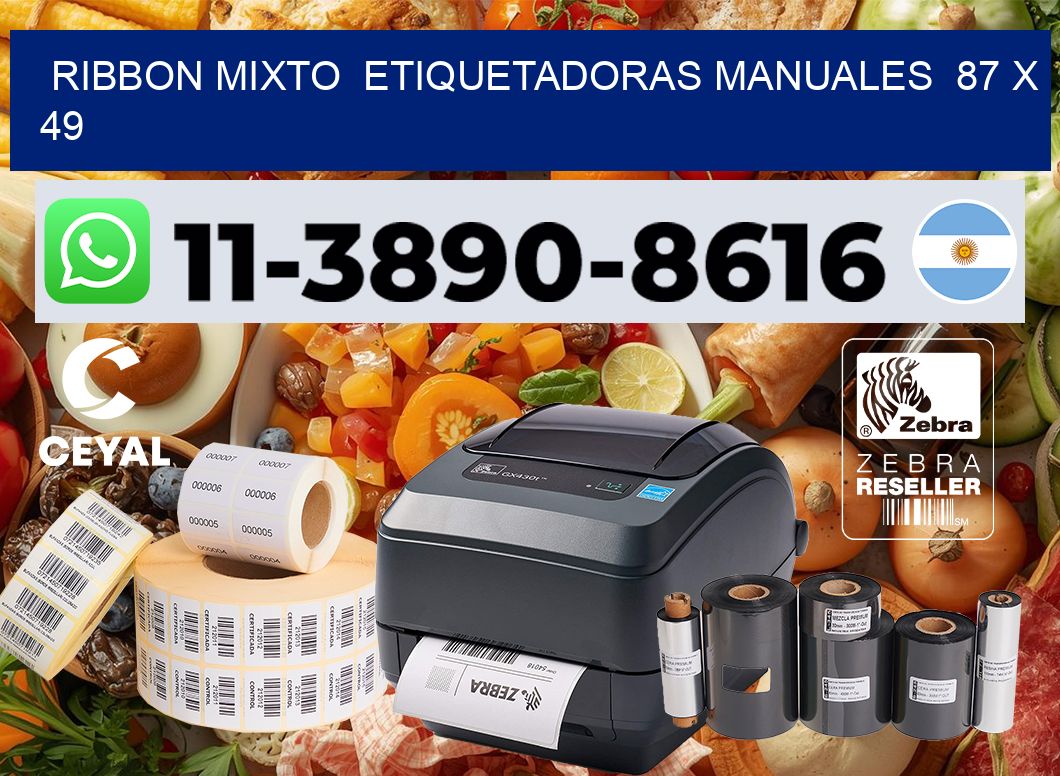 ribbon mixto  Etiquetadoras Manuales  87 x 49