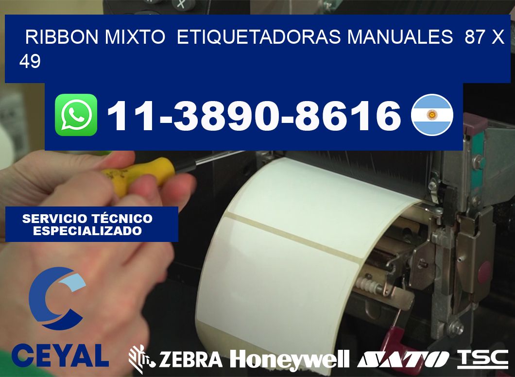 ribbon mixto  Etiquetadoras Manuales  87 x 49