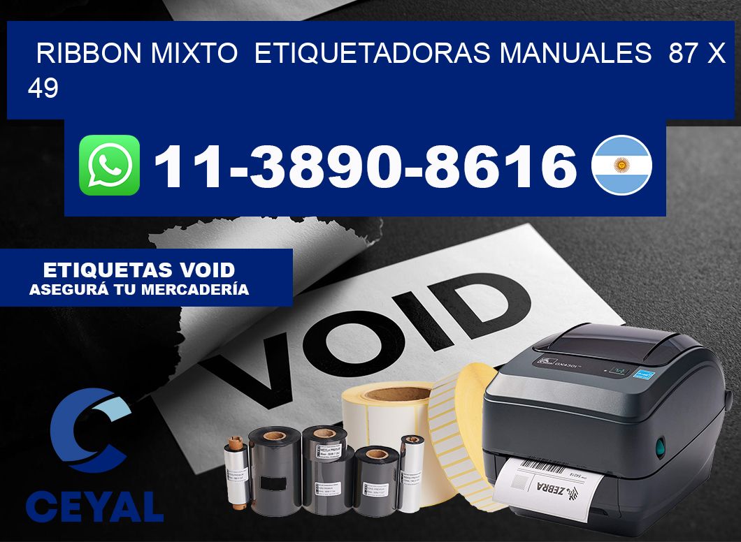 ribbon mixto  Etiquetadoras Manuales  87 x 49