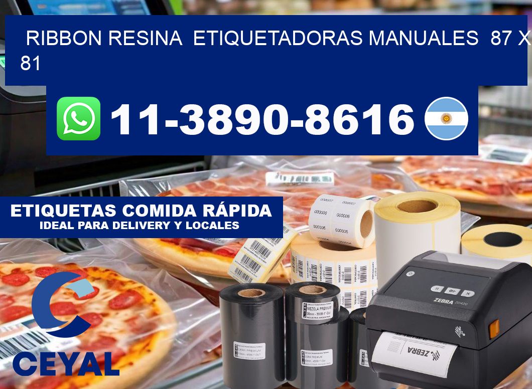ribbon resina Etiquetadoras Manuales 87 x 81