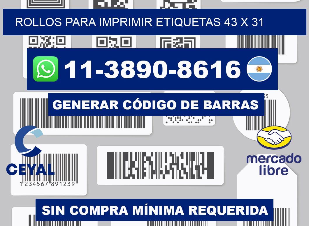 rollos para imprimir etiquetas 43 x 31