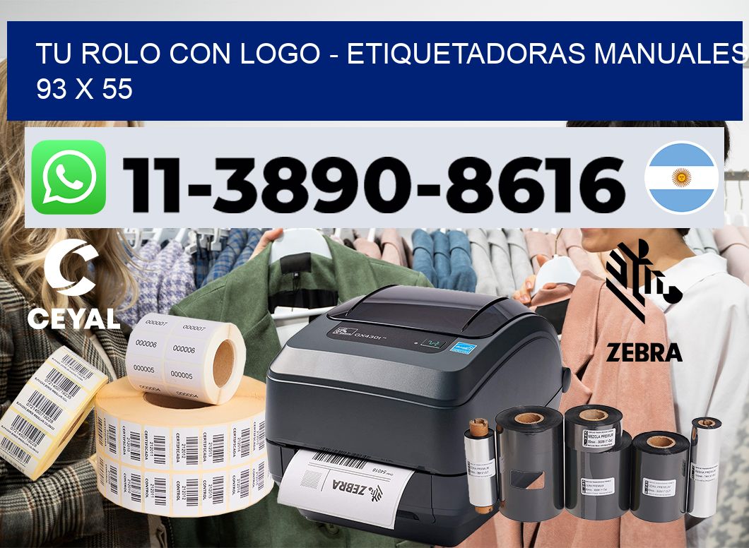tu rolo con logo – Etiquetadoras Manuales  93 x 55