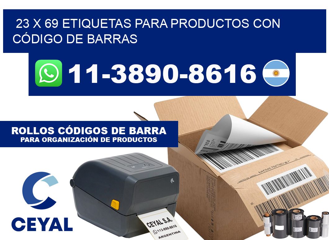 23 x 69 ETIQUETAS PARA PRODUCTOS CON CÓDIGO DE BARRAS