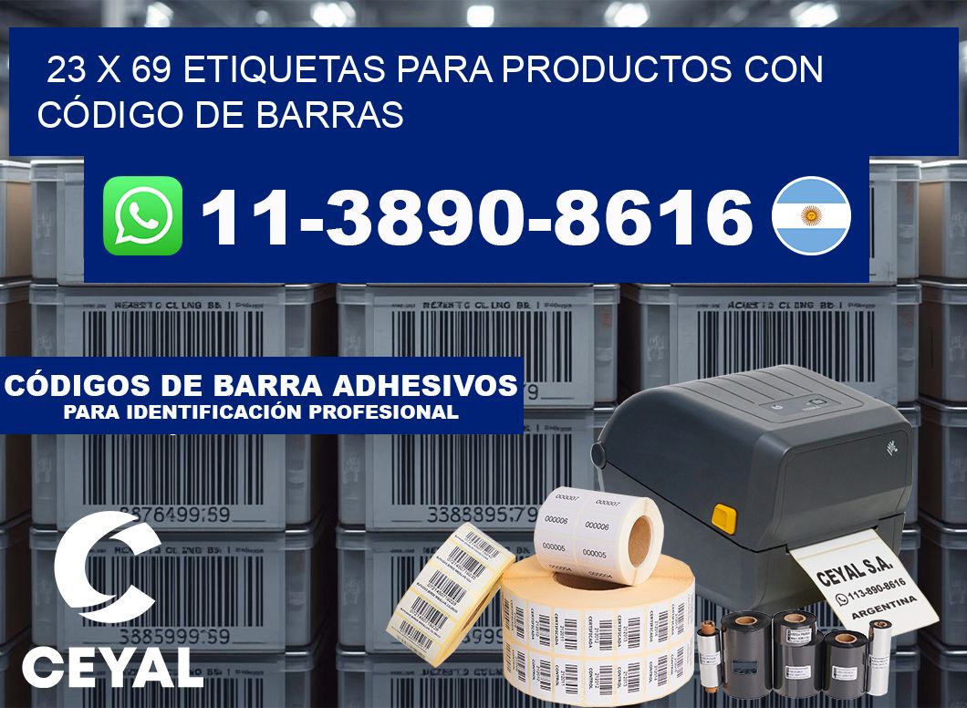 23 x 69 ETIQUETAS PARA PRODUCTOS CON CÓDIGO DE BARRAS