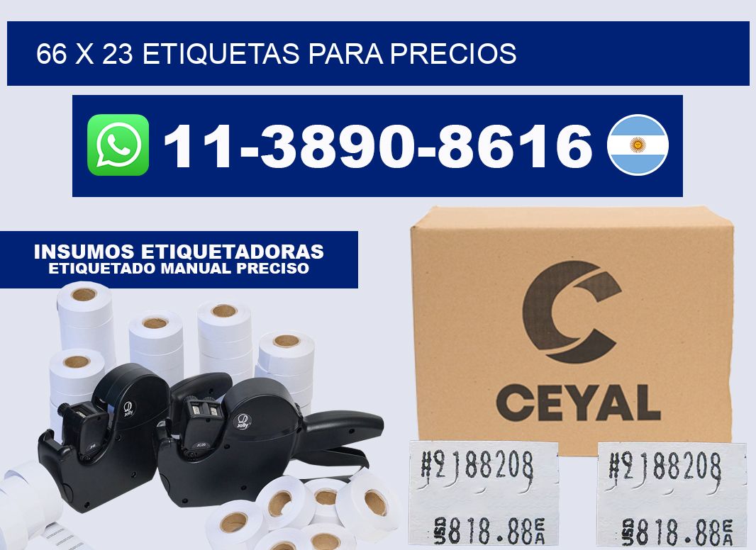66 x 23 etiquetas para precios
