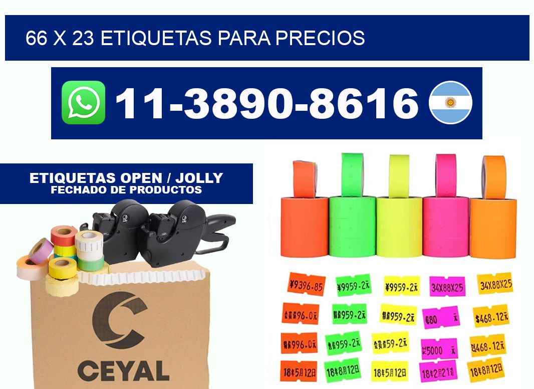 66 x 23 etiquetas para precios