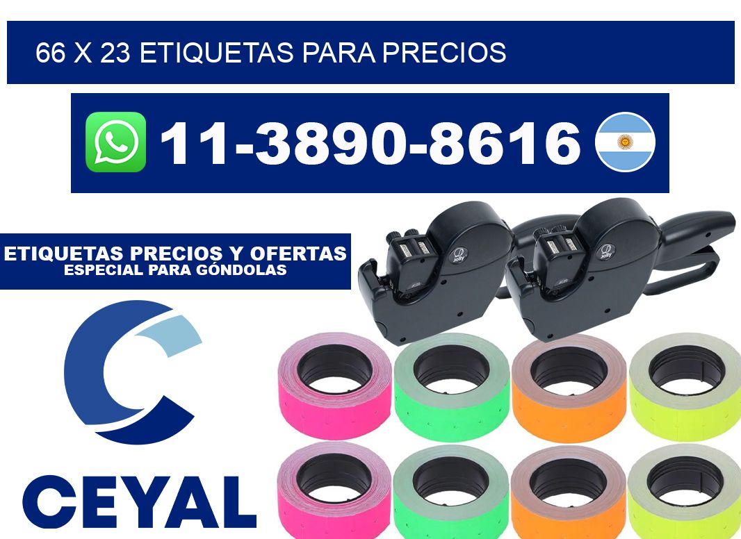 66 x 23 etiquetas para precios