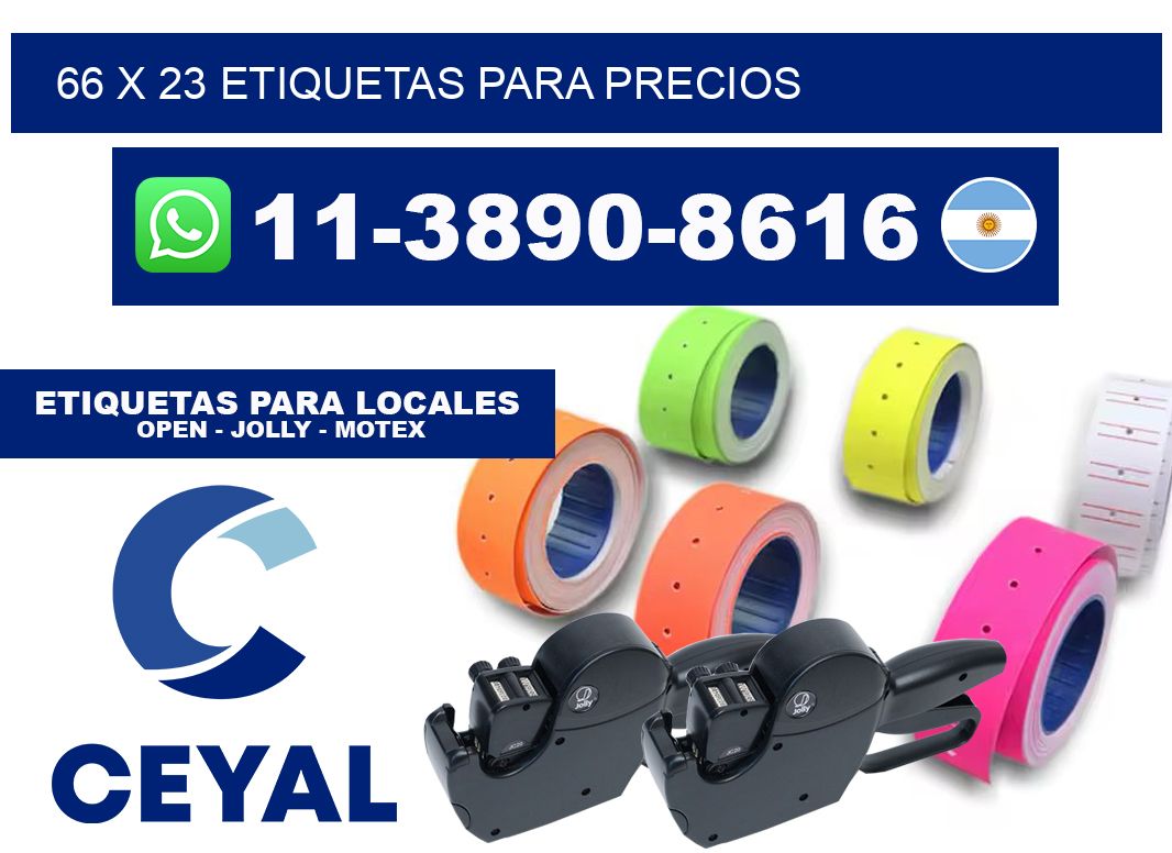 66 x 23 etiquetas para precios