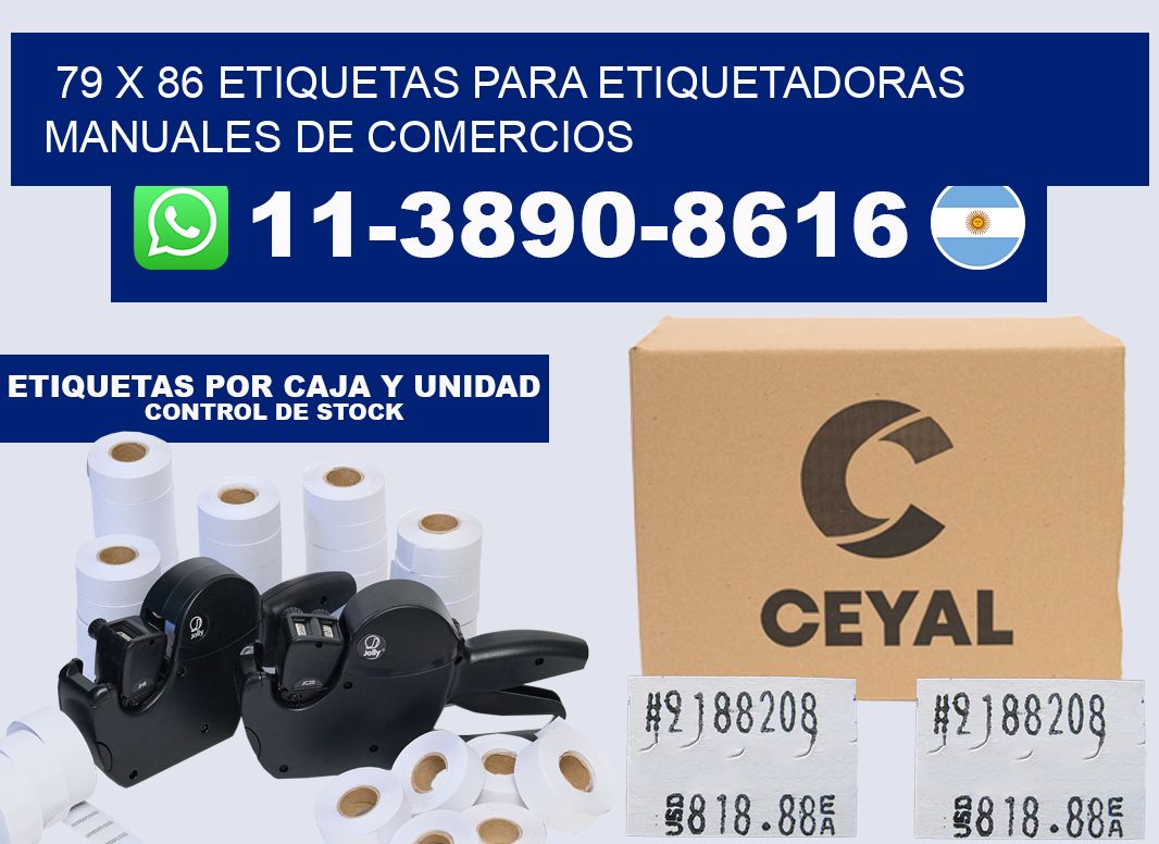 79 x 86 etiquetas para etiquetadoras manuales de comercios