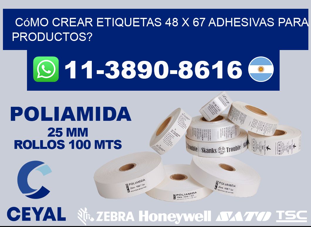 Cómo crear etiquetas 48 x 67 adhesivas para productos?