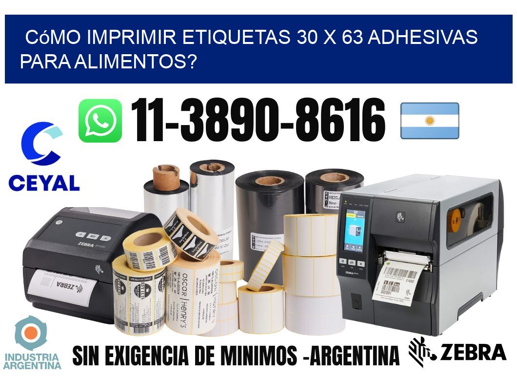 Cómo imprimir etiquetas 30 x 63 adhesivas para alimentos?