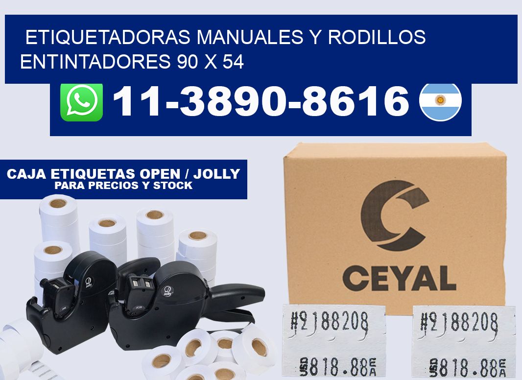 Etiquetadoras manuales y rodillos entintadores 90 x 54