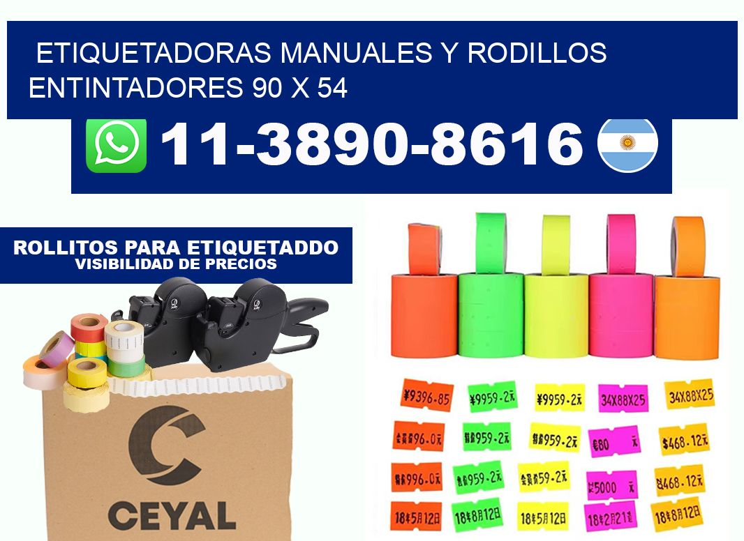 Etiquetadoras manuales y rodillos entintadores 90 x 54