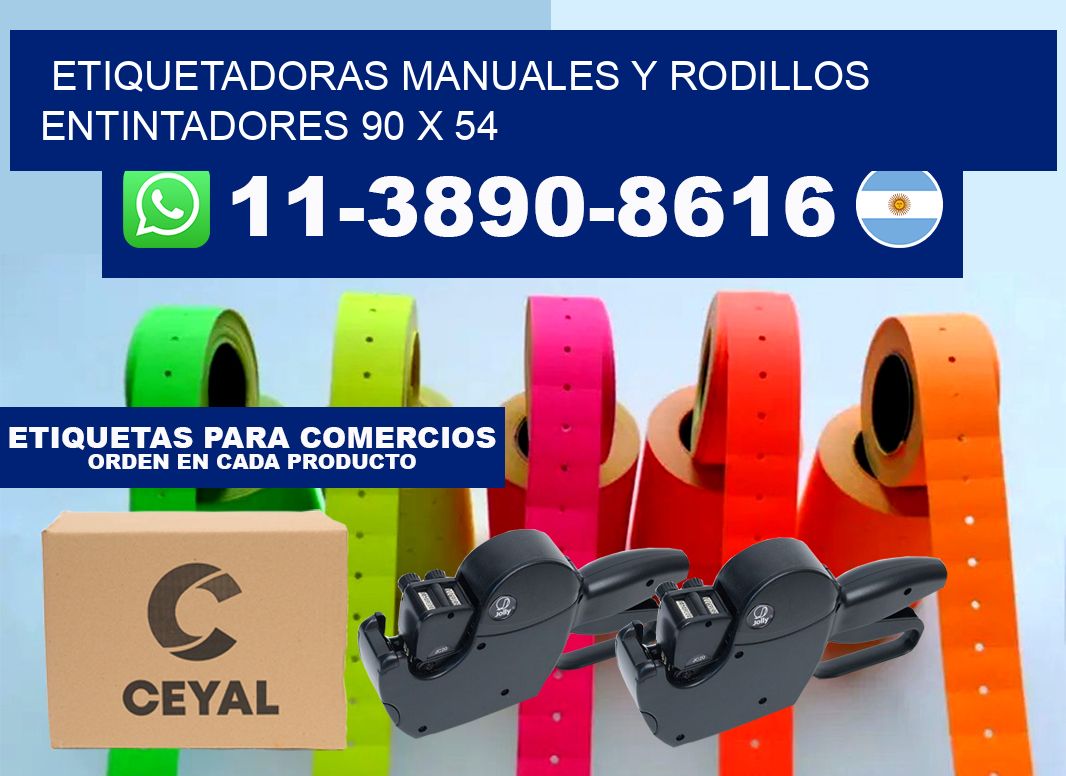 Etiquetadoras manuales y rodillos entintadores 90 x 54