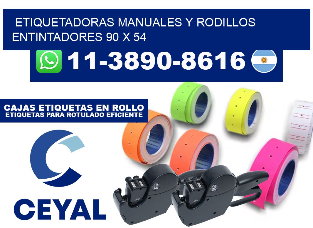 Etiquetadoras manuales y rodillos entintadores 90 x 54
