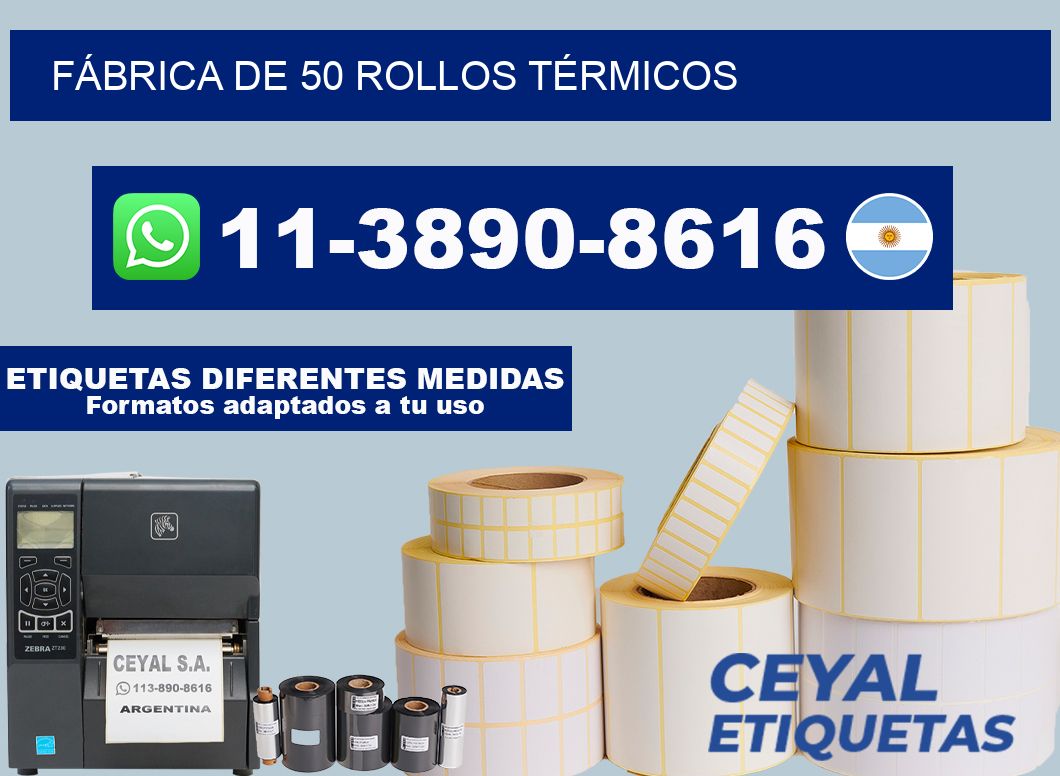 FÁBRICA DE 50 ROLLOS TÉRMICOS