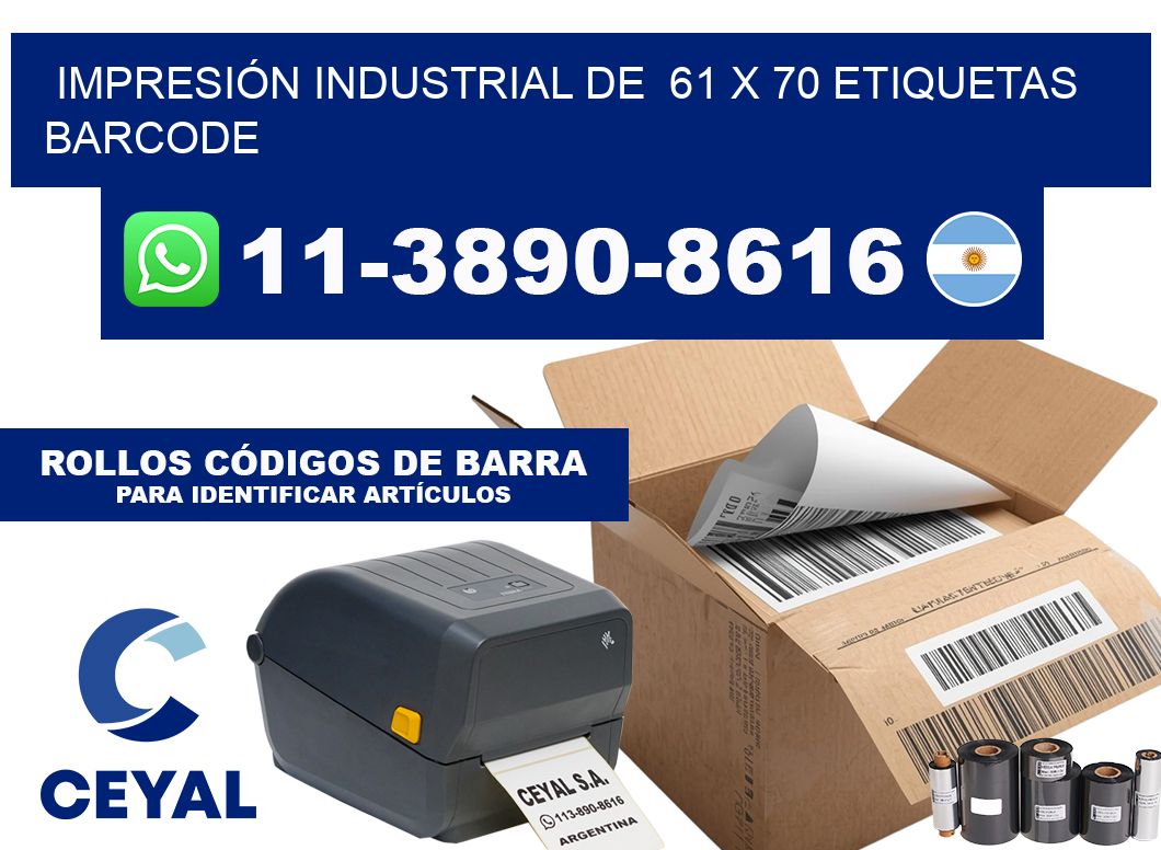 IMPRESIÓN INDUSTRIAL DE 61 x 70 ETIQUETAS BARCODE