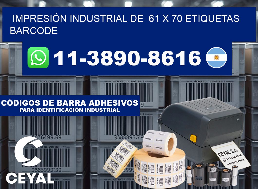 IMPRESIÓN INDUSTRIAL DE 61 x 70 ETIQUETAS BARCODE