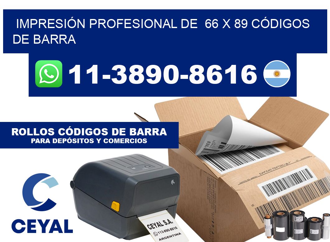 IMPRESIÓN PROFESIONAL DE  66 x 89 CÓDIGOS DE BARRA