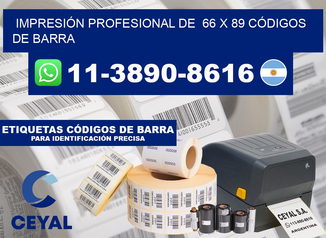 IMPRESIÓN PROFESIONAL DE  66 x 89 CÓDIGOS DE BARRA