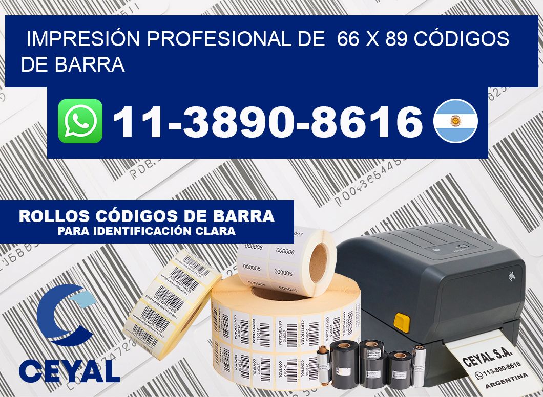 IMPRESIÓN PROFESIONAL DE  66 x 89 CÓDIGOS DE BARRA