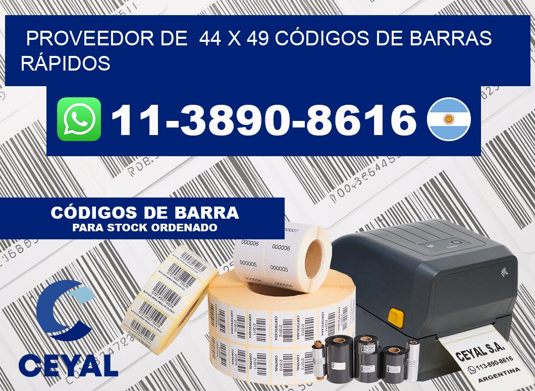 PROVEEDOR DE  44 x 49 CÓDIGOS DE BARRAS RÁPIDOS