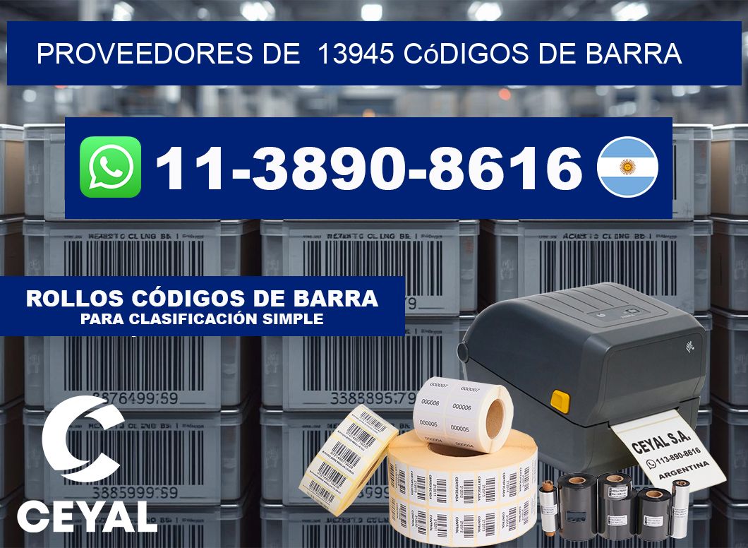 Proveedores de 13945 códigos de barra