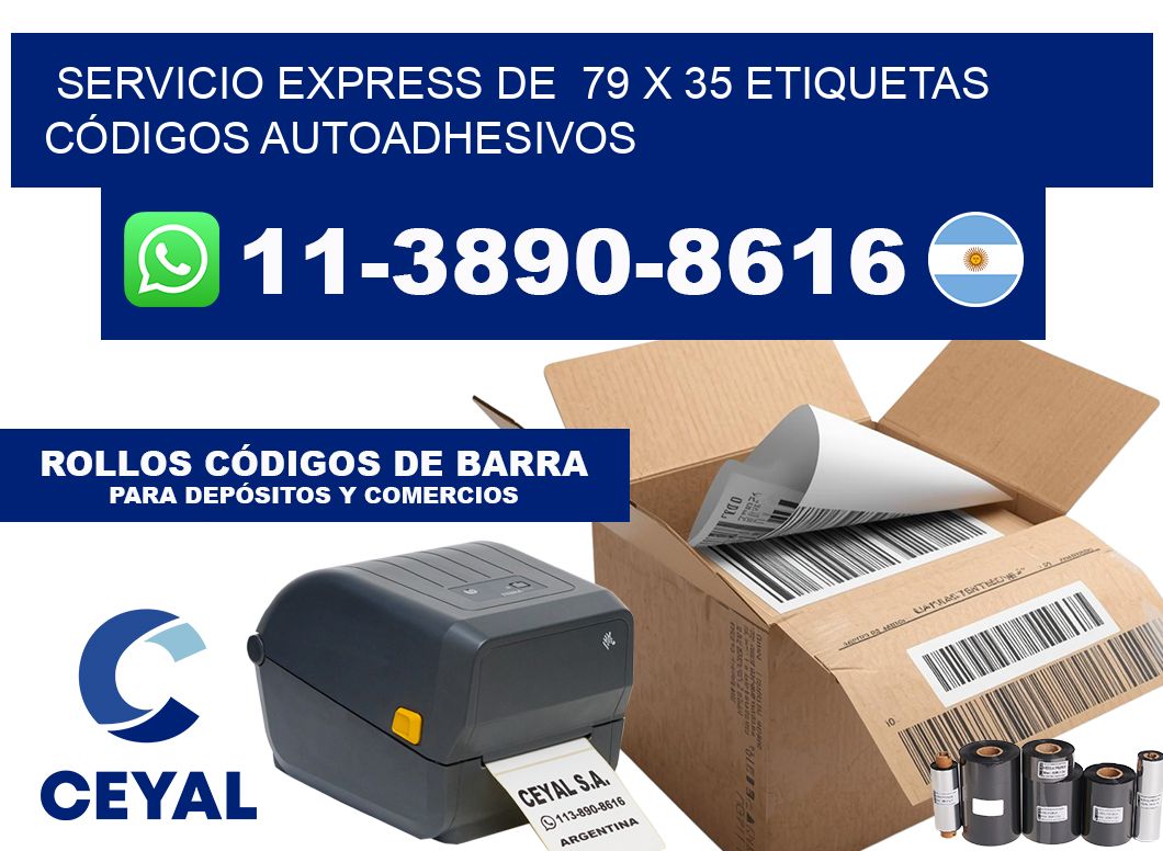 SERVICIO EXPRESS DE 79 x 35 ETIQUETAS CÓDIGOS AUTOADHESIVOS