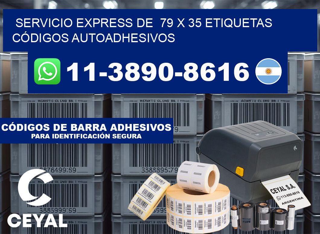 SERVICIO EXPRESS DE 79 x 35 ETIQUETAS CÓDIGOS AUTOADHESIVOS