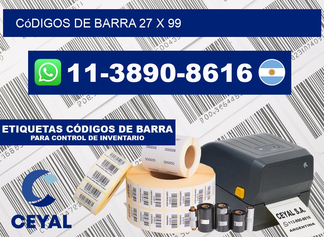 códigos de barra 27 x 99