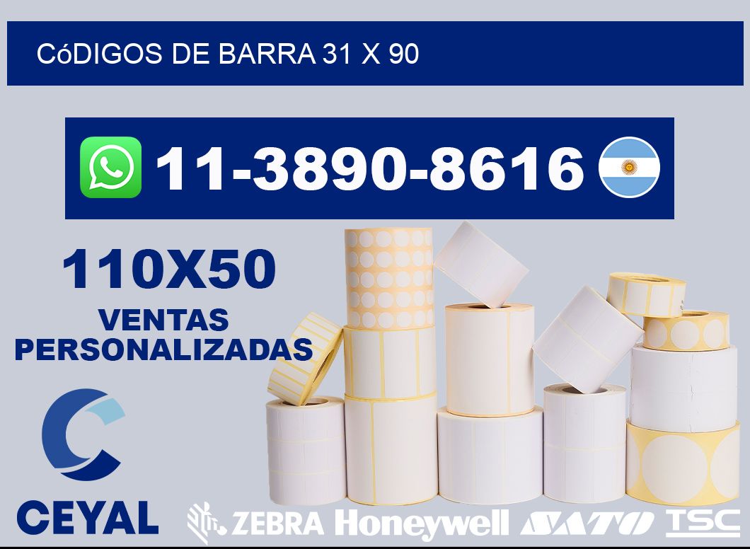 códigos de barra 31 x 90