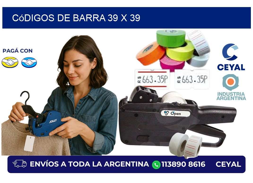 códigos de barra 39 x 39