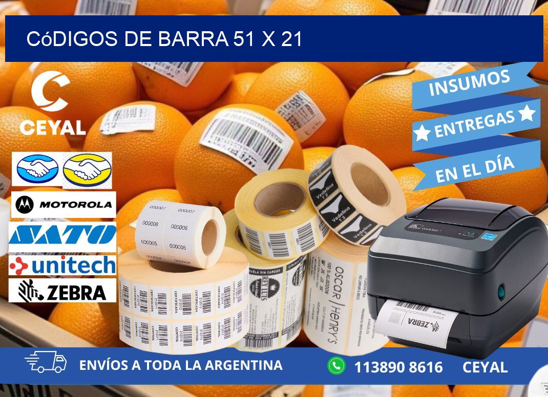 códigos de barra 51 x 21