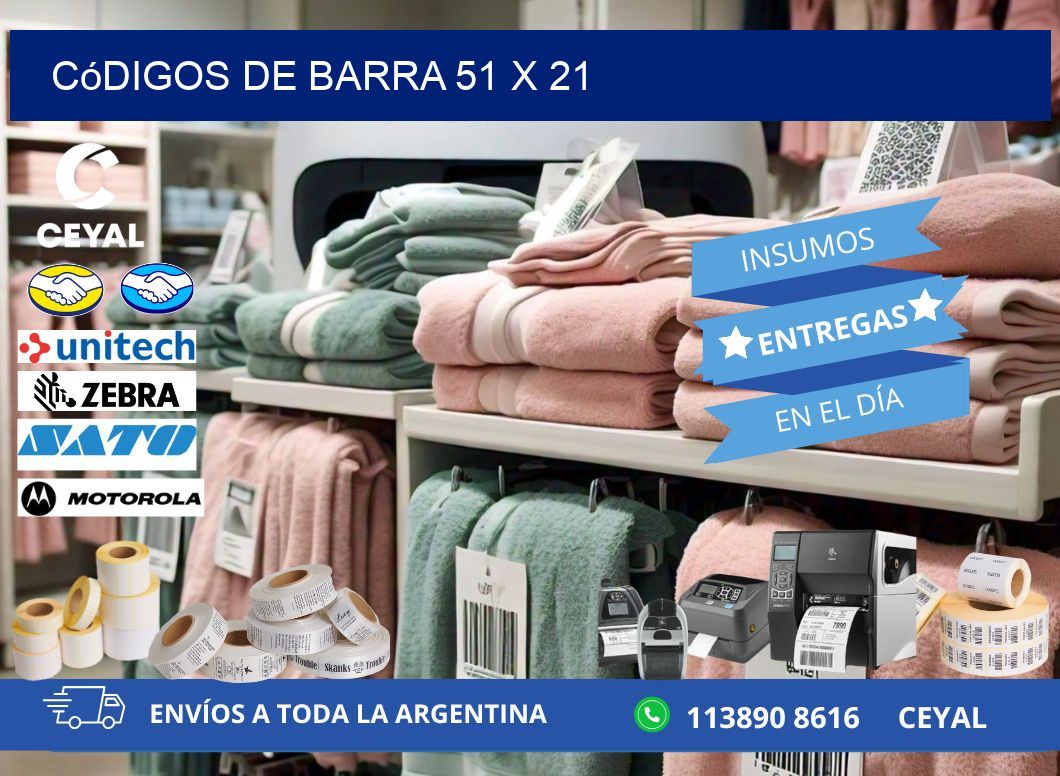 códigos de barra 51 x 21