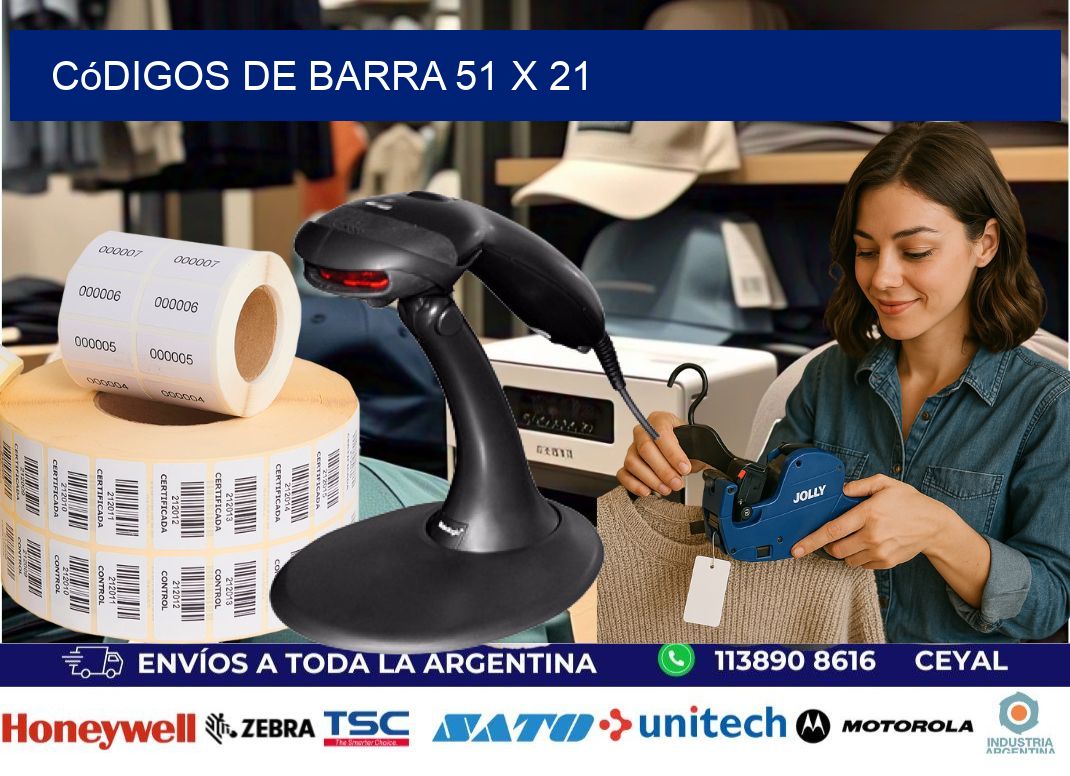 códigos de barra 51 x 21