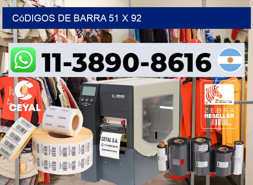 códigos de barra 51 x 92