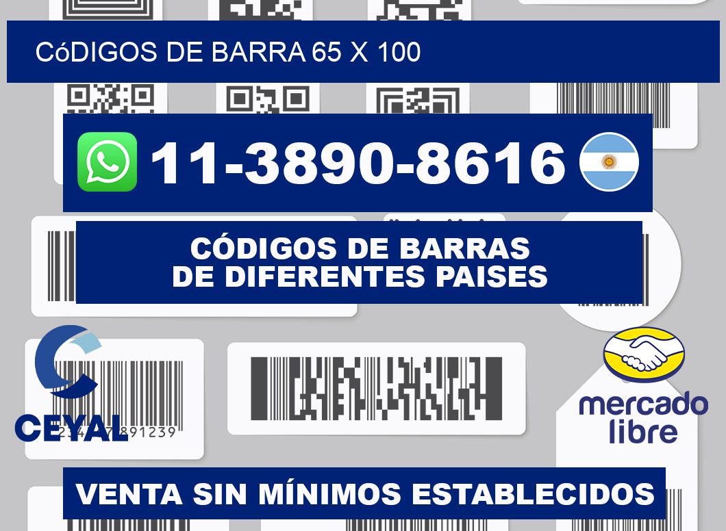códigos de barra 65 x 100