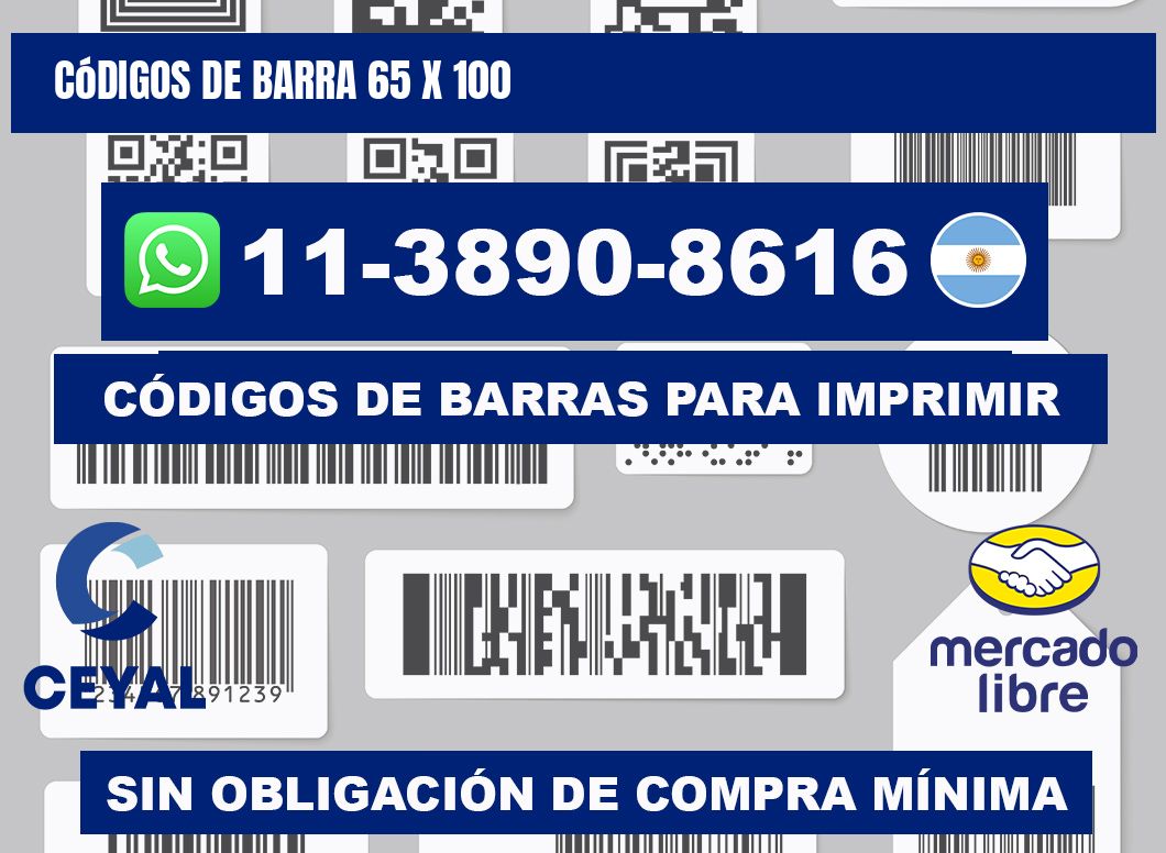 códigos de barra 65 x 100
