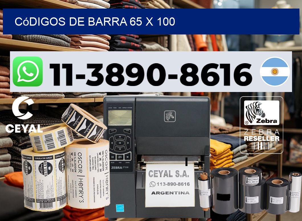 códigos de barra 65 x 100