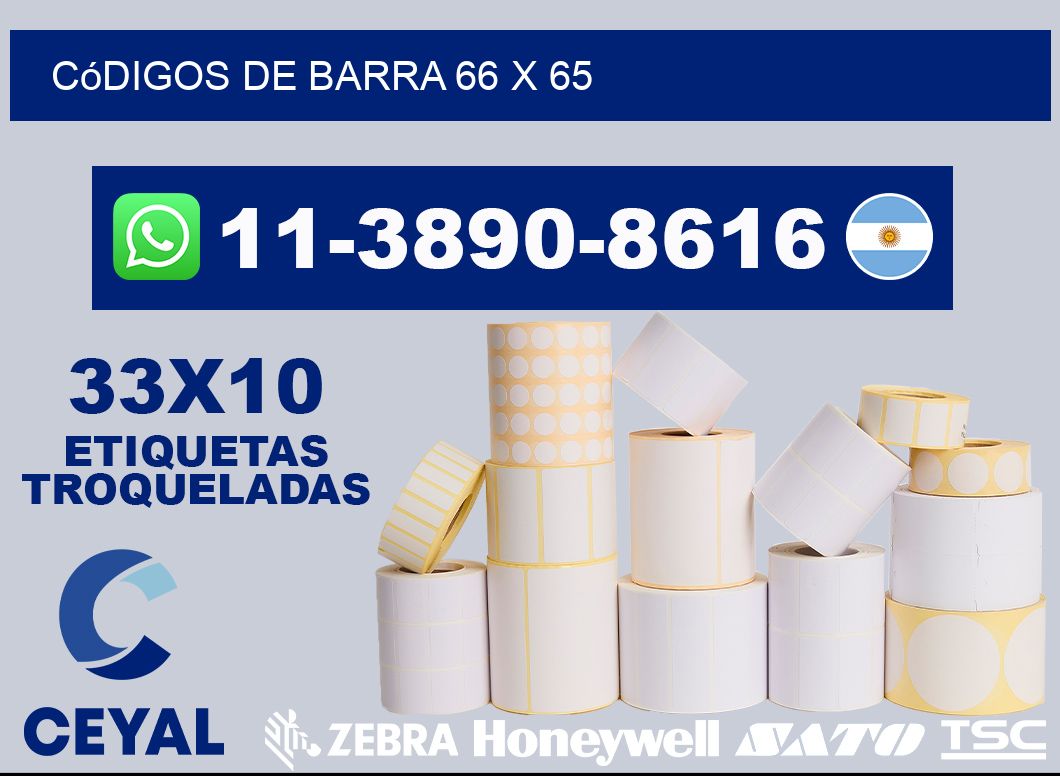 códigos de barra 66 x 65