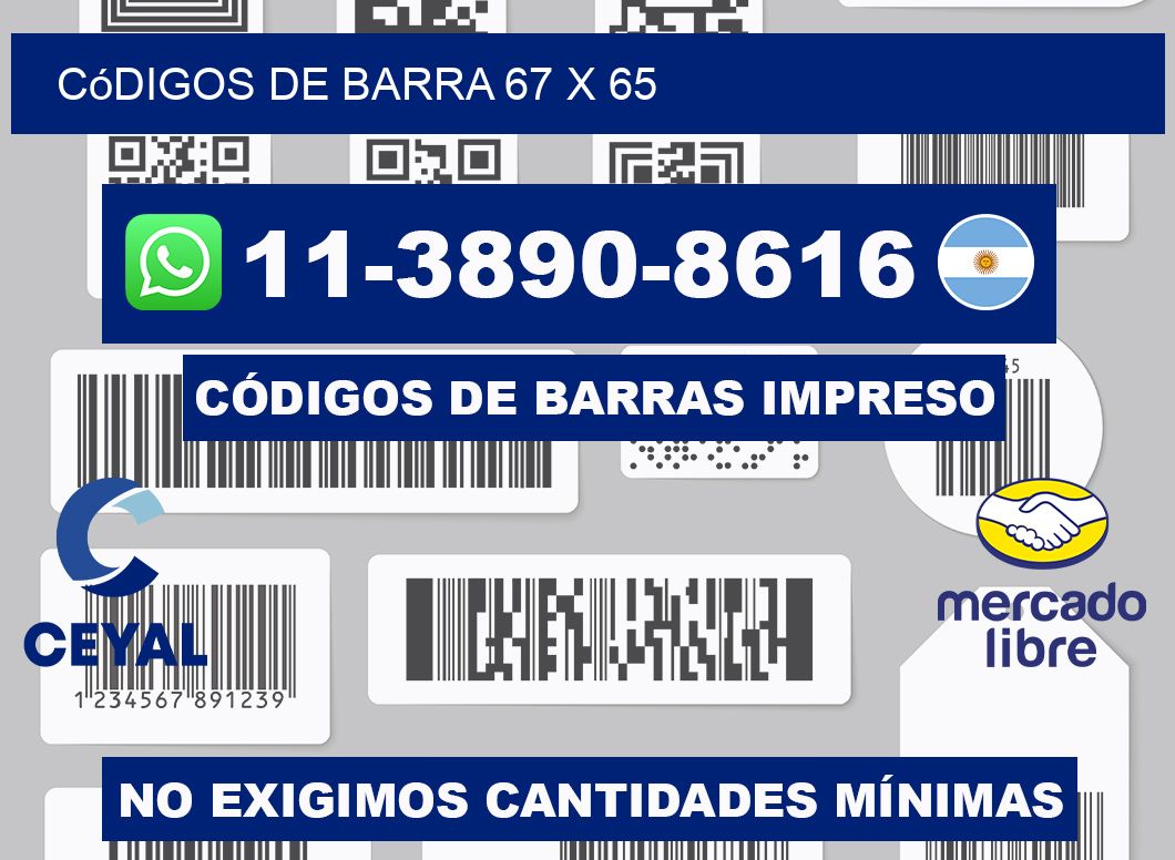 códigos de barra 67 x 65