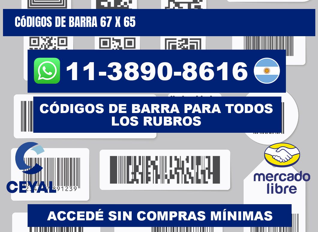 códigos de barra 67 x 65
