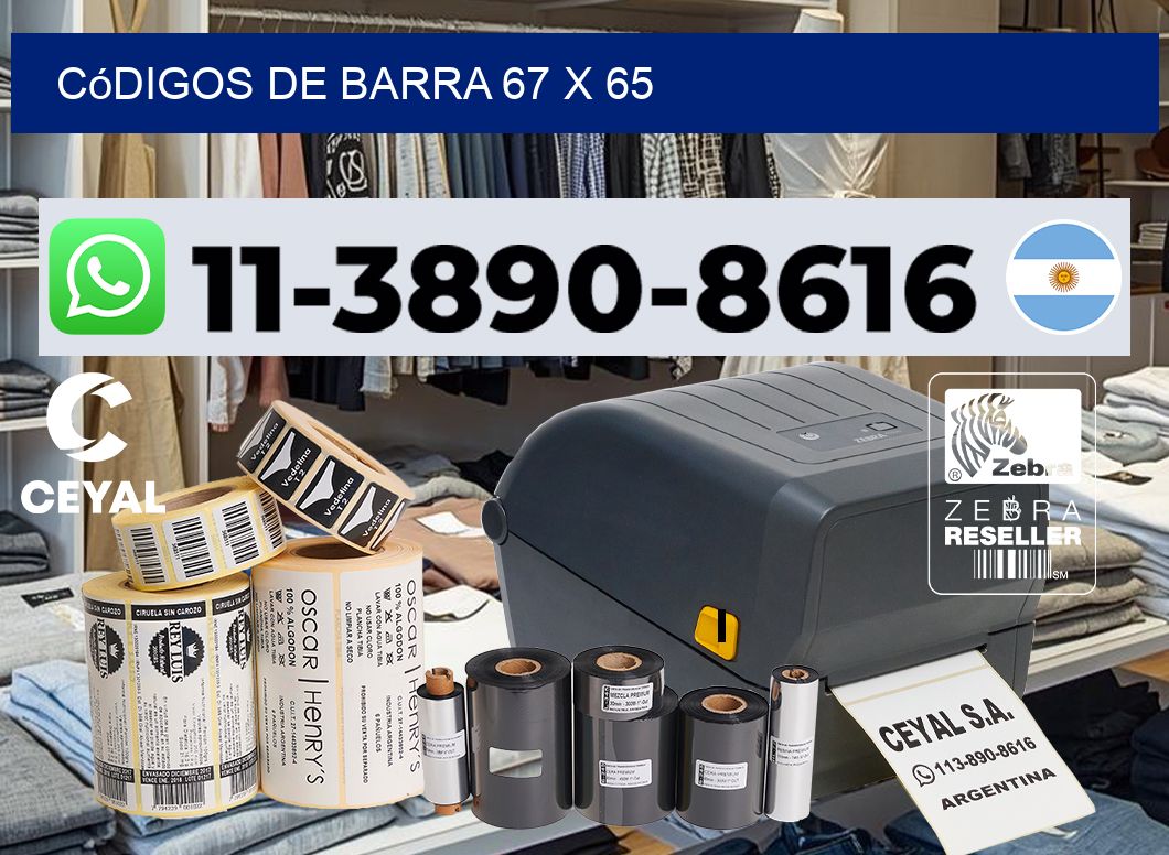 códigos de barra 67 x 65